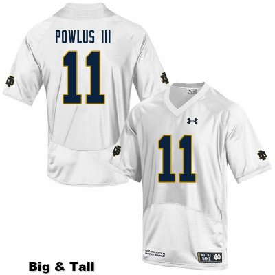 Notre Dame Fighting Irish Men's Ron Powlus III #11 White Under Armour Authentic Stitched Big & Tall College NCAA Football Jersey VKU6499CF